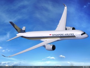 CGI of Singapore Airlines A350-900. Airbus image.