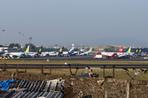 Domestic ramp at Mumbai Chhatrapati Shivaji airport. Photo copyright Devesh Agarwal.